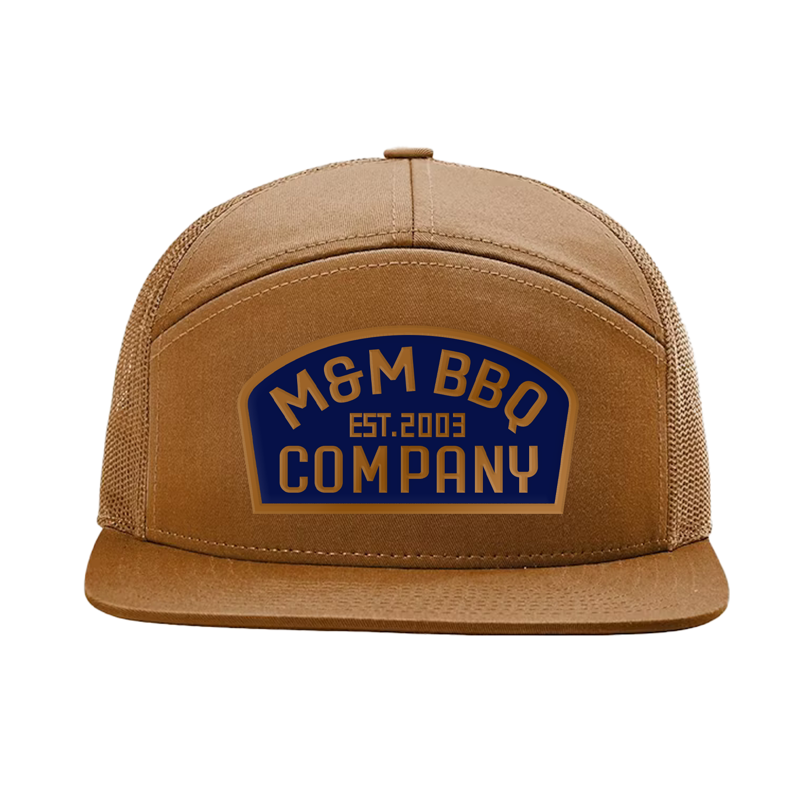 Classic 7 Panel Blue Patch Cap